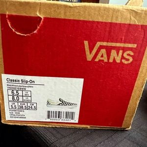 Brand New Vans Classic Check Slip on, Unisex, W-8, M- 6.5